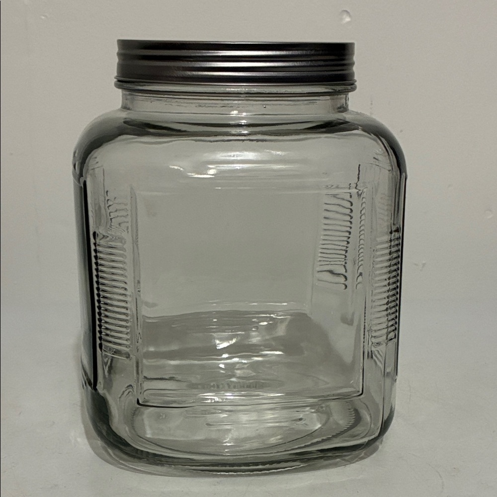 Clear Glass Storage Jar with Silver Lid